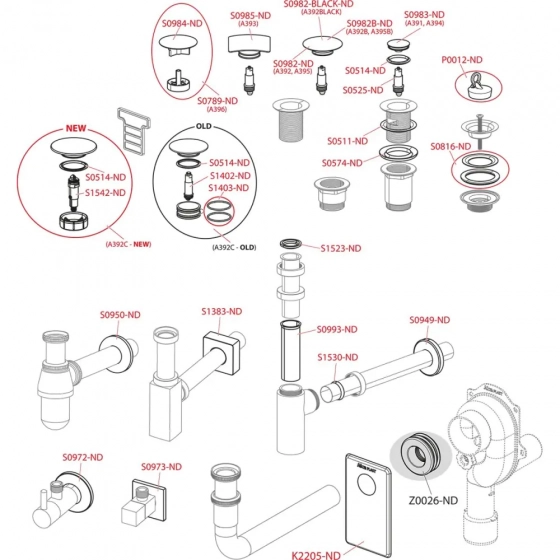 Донный клапан сифона для умывальника CLICK/CLACK 5/4 Alca plast A391
