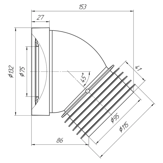 Труба фановая для унитаза Ани Пласт (W4228)