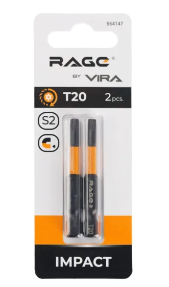 Бита торсионная Torx T20 S2x50 мм 2 шт RAGE by VIRA 554147