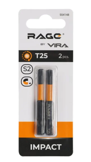 Бита торсионная Torx T25 S2x50 мм 2 шт RAGE by VIRA 554148