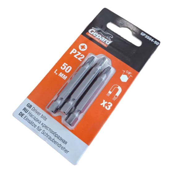 Бита для шуруповерта PZ2 Gepard (GP3504-50) 3 шт