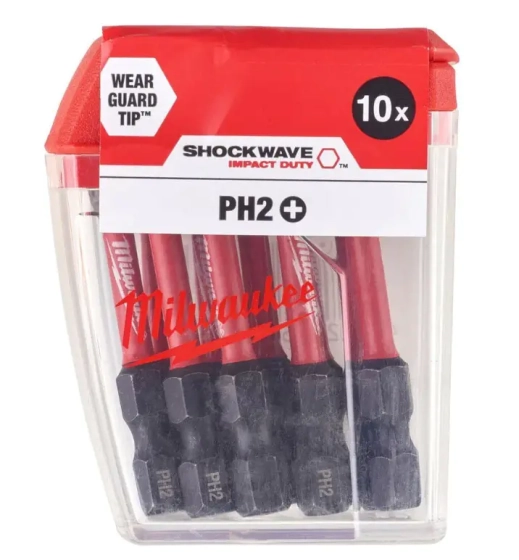 Бита для шуруповерта Shockwave Impact Duty PH2 50 мм Milwaukee 10 шт