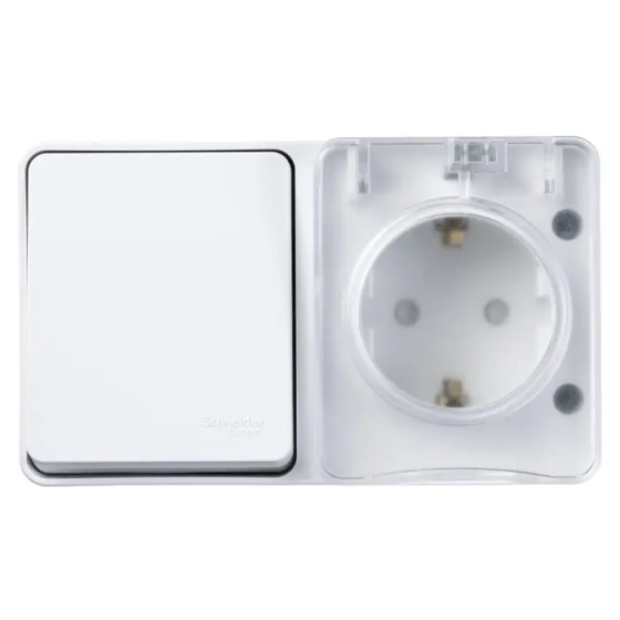 Розетка с выключателем 1-кл Systeme Electric ATN540170 IP54