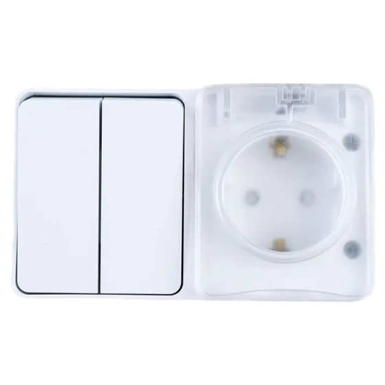 Розетка с выключателем двухкл. Schneider Electric ATN540174 IP54