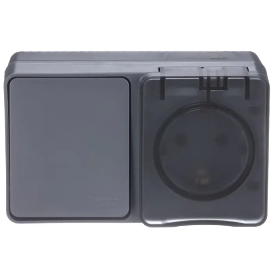 Розетка с выключателем однокл. Schneider Electric ATN544070 IP54