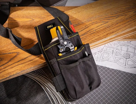 Сумка для инструментов поясная Deli YS EDL430003 250х120х40 мм черно-желтая