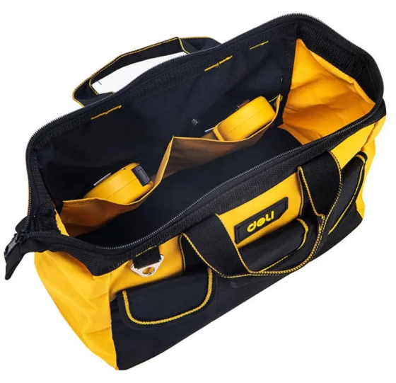 Сумка для инструментов Deli EDL430013 5 карманов 310х170х220 мм черно-желтая