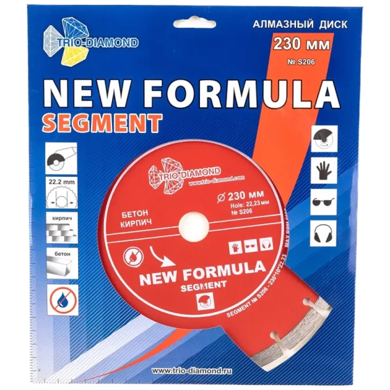 Диск алмазный отрезной 230х22,23 мм Trio-diamond Сегментный New Formula (S206)