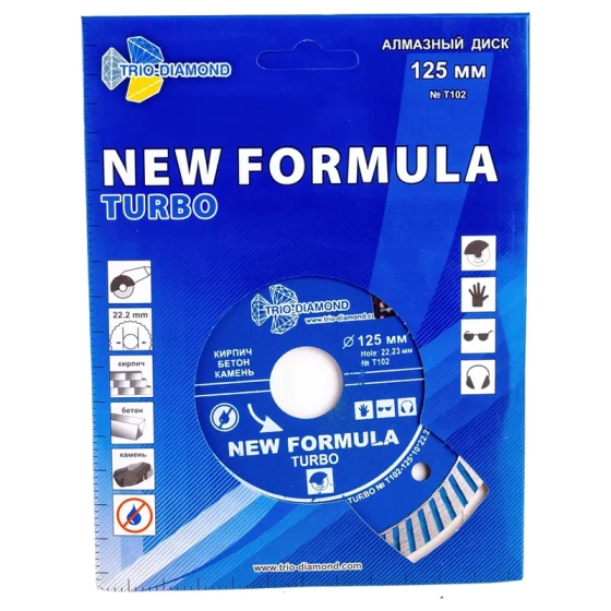 Диск алмазный отрезной 125х22,23 мм Trio-diamond Турбо New Formula (T102)