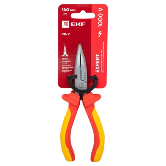 Длинногубцы изогнутые диэлектрические 160 мм 1000 В EKF Expert