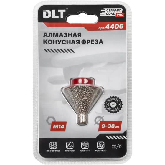 Фреза алмазная конусная 9-38 мм DLT Ceramic Cone Pro (4406)