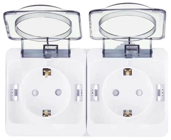 Розетка двойная с/з и шторками Schneider Electric Этюд PA16-244B