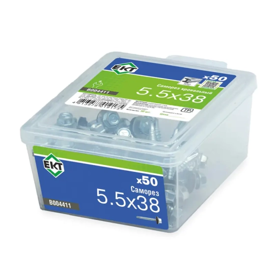 Саморез кровельный 5,5х38 мм оцинкованный (50 шт) ЕКТ B004411