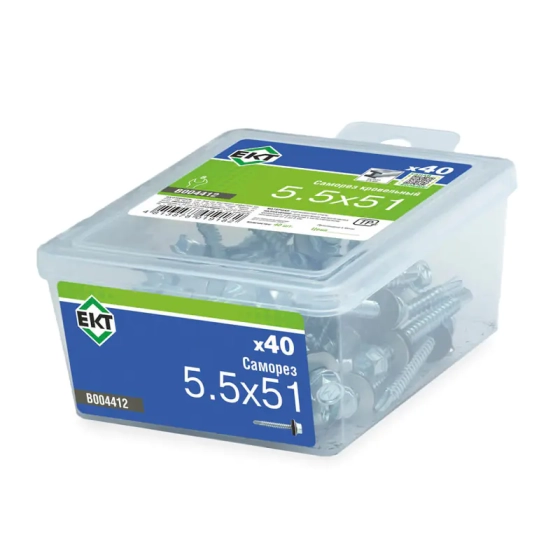 Саморез кровельный 5,5х51 мм оцинкованный (40 шт) ЕКТ B004412