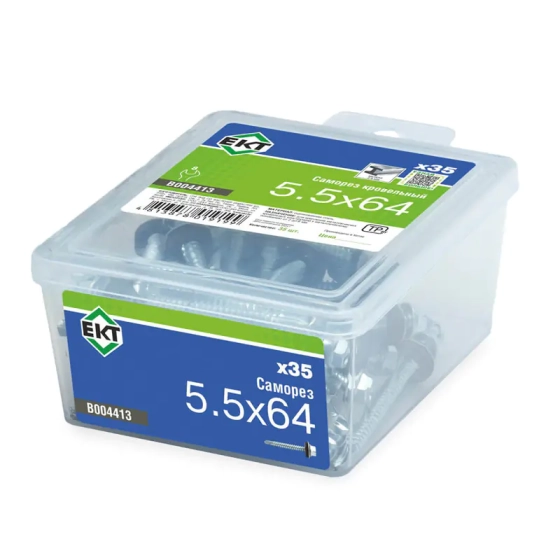 Саморез кровельный 5,5х64 мм оцинкованный (35 шт) ЕКТ B004413