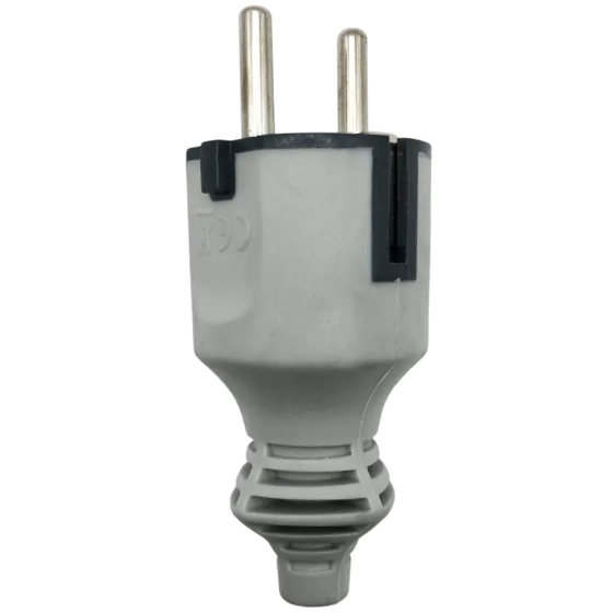 Вилка штепсельная прямая с/з 16А Electraline 55028 (серый, каучук)