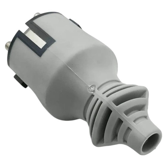 Вилка штепсельная прямая с/з 16А Electraline 55028 (серый, каучук)