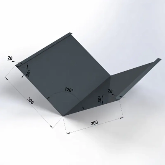 Ендова нижняя 295х295х2000 мм RAL 7024 (серый)