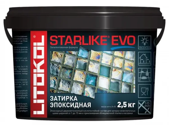 Эпоксидная фуга Litokol Starlike EVO S.110 Grigio Perla 2,5 кг