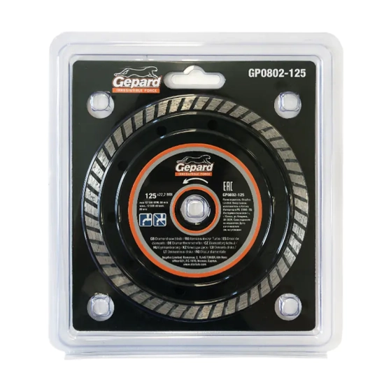 Круг алмазный универсальный 125 х 22 мм Gepard Turbo GP0802-125