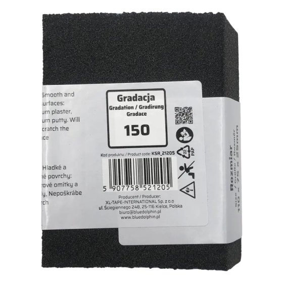 Губка шлифовальная с двумя скошенными краями Р150 Blue Dolphin