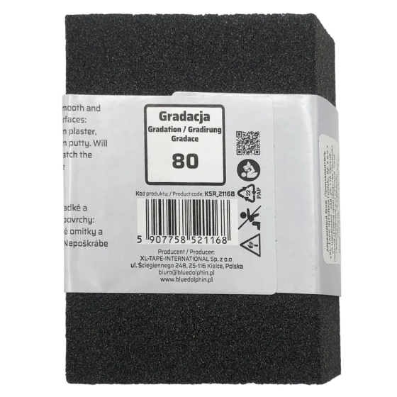 Губка шлифовальная с двумя скошенными краями Р80 Blue Dolphin