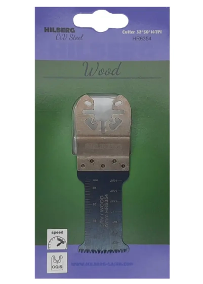 Полотно пильное погружное по древесине 32x50 мм 14TPI CrV Hilberg HR6354