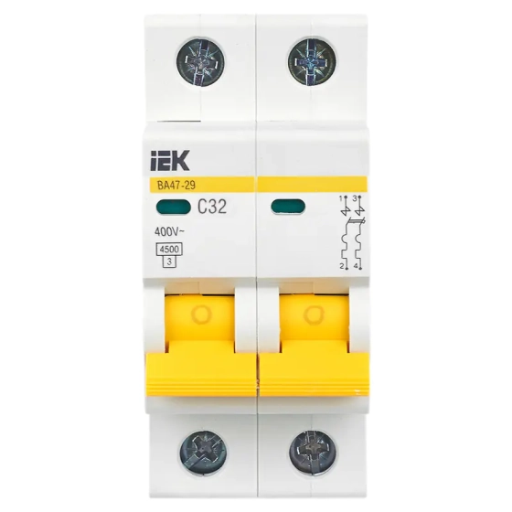 Автоматический выключатель IEK KARAT ВА47-29 2P C 32А 4,5кА