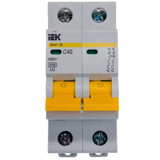 Автоматический выключатель IEK KARAT ВА47-29 2P C 40А 4,5кА