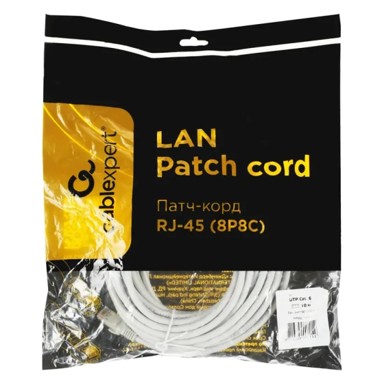 Интернет-кабель многожильный UTP кат.6 серый Cablexpert 10 м