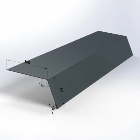 Карнизная планка 100х60х2000 мм RAL 7024 (серый)