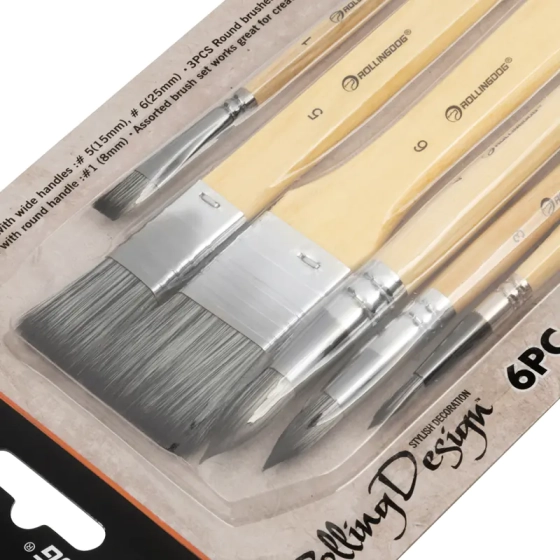 Набор художественных кистей 6 шт Rollingdog Design (81462)