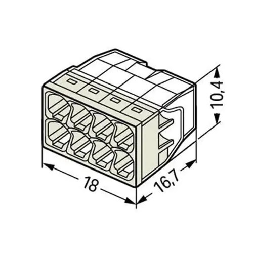 Клемма строительно-монтажная 8 отверстий Wago 2273-208