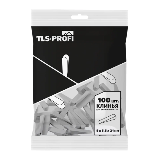 Клинья для плитки 5х5,5х21 мм 100 шт TLS-Profi TLSZAK212025