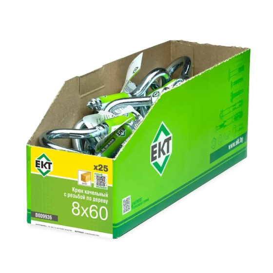 Крюк качельный с резьбой по дереву 8х60 ЕКТ (1 шт) B009936