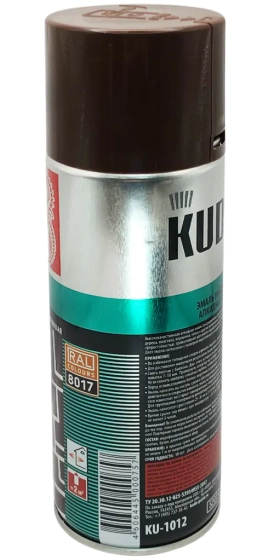 Эмаль аэрозольная универсальная KUDO RAL 8017 (коричневый) 520 мл, KU-1012
