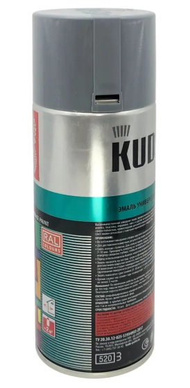 Эмаль аэрозольная универсальная KUDO RAL 7012 (темно-серый) 520 мл, KU-1016