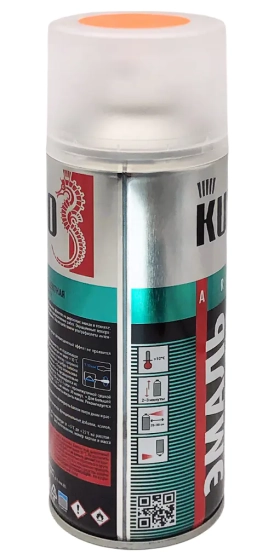 Эмаль аэрозольная флуоресцентная KUDO (оранжево-красный) 520 мл, KU-1206