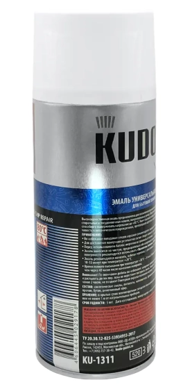 Эмаль аэрозольная для бытовой техники KUDO (белый) 520 мл, KU-1311