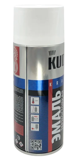 Эмаль аэрозольная термостойкая KUDO RAL 9003 (белый) 520 мл, KU-5003
