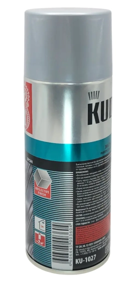 Эмаль аэрозольная универсальная KUDO (хром металлик) 520 мл, KU-1027