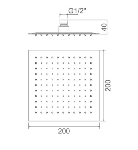 Лейка верхнего душа квадратная Ledeme L15-1