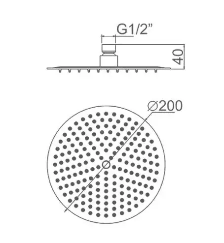 Лейка верхнего душа круглая Ledeme L15