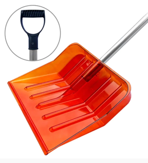 Лопата для уборки снега из поликарбоната с черенком 450х390 мм