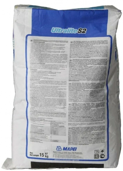 Клей для плитки высокоэластичный Mapei Ultralite S2 Grigorio серый 15 кг