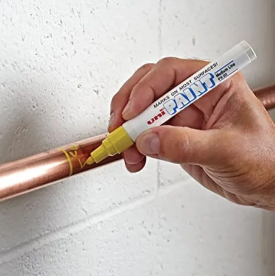 Маркер строительный масляный Uni Paint 2,2-2,8 мм белый, пулев. нак.