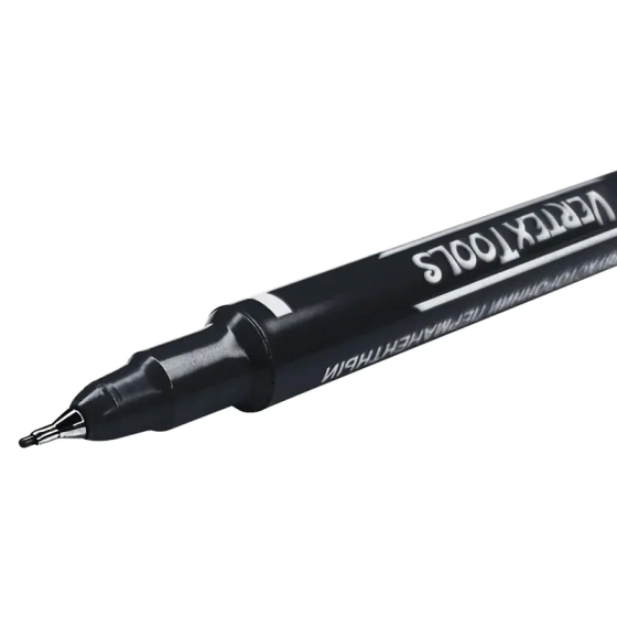 Маркер двусторонний 1 и 0,5 мм черный Vertextools