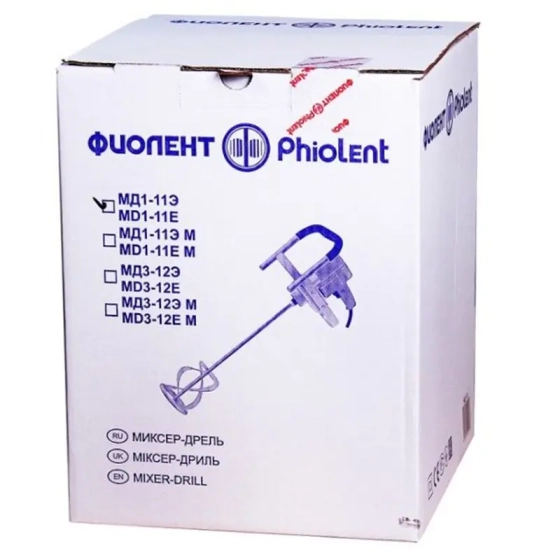 Миксер-дрель Фиолент МД1-11Э с патроном и переходником