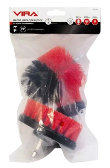 Набор насадок-щеток на дрель 3 шт VIRA 810110