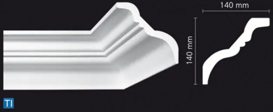 Плинтус потолочный NMC TI 140х140 мм 2 м